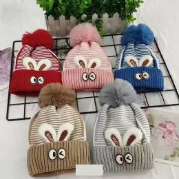 12 Bulk Kid's Fur Lining Winter Hat Rabbit