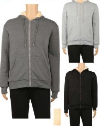 24 Bulk Men's Fleece Hooded Sweatshirt