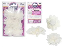 288 Bulk Pack Of 6 Piece White Flower Embellishments With Adhesive