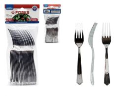 96 Bulk Pack Of 20 Piece Light Silver Plastic Forks