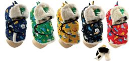 24 Bulk Kids Winter Trapper Character Hat With Mask Fuzzy Interior