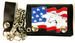 5 Bulk Horses On Usa Flag TrI-Fold Leather Chain Wallet