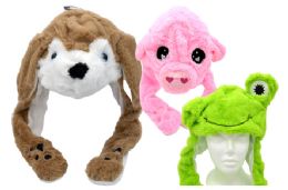 12 Bulk Animal Winter Hat With Moving Ears
