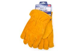 12 Bulk Leather Work Gloves With Pile Lining (large)