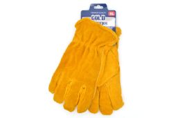 12 Bulk Leather Work Gloves With Pile Lining (xl)