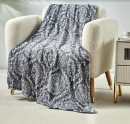 12 Bulk Printed Throw Blanket Gracey