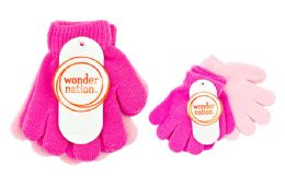 24 Bulk Kids Stretch Gloves (pink)