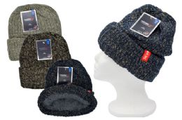 12 Bulk Knit Hat With Thermal Lining (beige Heather)