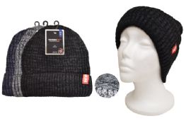 12 Bulk Knit Hat With Thermal Lining (grayscale Heather)