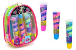 12 Bulk Lip Gloss In Zipper Keychain Backpack (4 Pc)