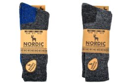 12 Bulk Mens Nordic Merino Wool Socks 2 Piece