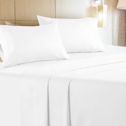 6 Bulk 4 Piece Microfiber Bed Sheet Set Full Size In White