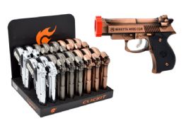 16 Bulk Pistol Double Torch Lighter (4.5")