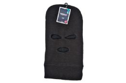 12 Bulk Winter Face Mask With Fleece Lining (black)