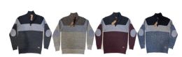 24 Bulk Men's Acrylic 1/4 Sweater With Fleece Lining Assorted Colors Pack A