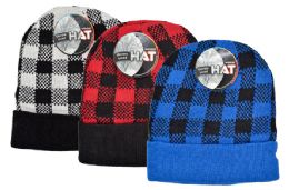 12 Bulk Winter Hat With Furry Lining (flannel)