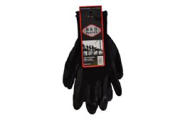 12 Bulk Work Gloves (nitrile) (black) (xl)