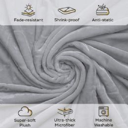 6 Bulk 90 Inx90 In Sunshine Grey Queen Size Throw Blanket C/p 6
