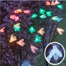 6 Bulk 1pc 8-Head Solar Garden Stake With Led Lights [bees]