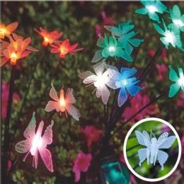 6 Bulk 1pc 8-Head Solar Garden Stake With Led Lights [butterfly]