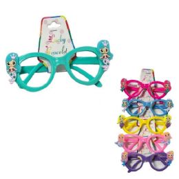 24 Bulk Children's Novelty Party Glasses [mermaids]