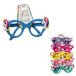 24 Bulk Children's Novelty Party Glasses [unicorn]