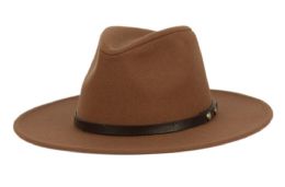 12 Bulk Poly/wool Fedora With Leather Band
