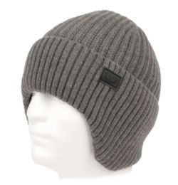 12 Bulk Winter Outdoor Cable Knit Beanie W/ Earflap & Sherpa Lining