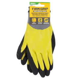 72 Bulk Gloves Water Resistant Nitrile Coated Small Firm Grip
