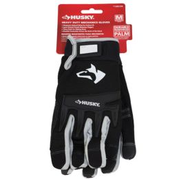 6 Bulk Gloves Heavy Duty Mechanics Medium Knuckle Protection Husky 6pc Pdq