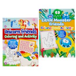 24 Bulk Coloring/activity Books Unicorn World And Mini Monsters 80pg Pdq