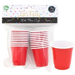 24 Bulk Cups Mini 20ct 2oz Redw/white Interior Party Pb/hdr
