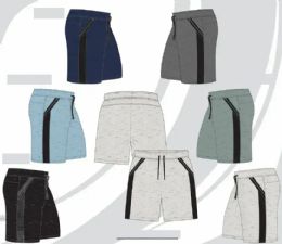 72 Bulk Men's Fashion Interlock Shorts M-2xl