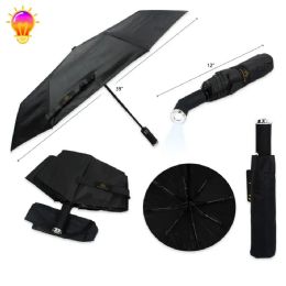 60 Bulk 39 Inch Black Umbrella With Flash Light