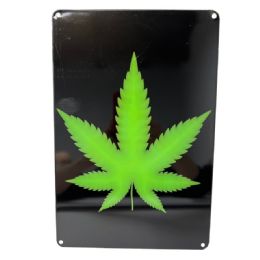 10 Bulk 11.75"x8" Metal Sign Pot Leaf