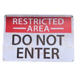 10 Bulk 11.75"x8" Metal Sign Restricted Area -Do Not Enter