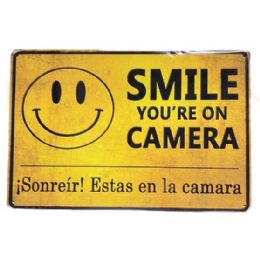 10 Bulk 11.75"x8" Metal Sign - Smile: You're On Camera