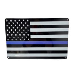 10 Bulk 11.75"x8" Metal Sign - Thin Blue Line Flag