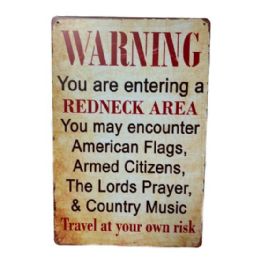 10 Bulk 11.75"x8" Metal Sign - Warning: Redneck Area