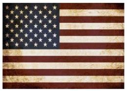 5 Bulk 16"x12" Metal Sign - Antique American Flag