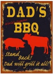 5 Bulk 16"x12" Metal Sign - Dad's Bbq