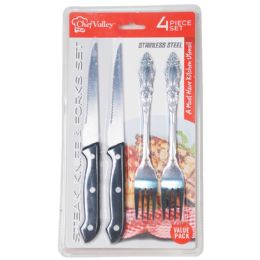 48 Bulk 4pcs Stainless Steel Fork And Knife Set