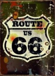 5 Bulk 16"x12" Metal Sign - Rustic Route 66