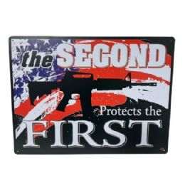 5 Bulk 16"x12" Metal Sign - The Second Protects The First