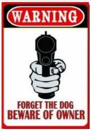 5 Bulk 16"x12" Metal Sign - Warning: Forget The Dog, Beware Of Owner