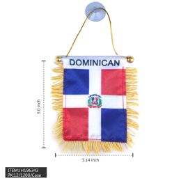 1200 Bulk Flag - Window Hanging Dominican 5"x3" 100dz/cs