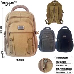 12 Bulk Backpack - 3 Color Mix 19"