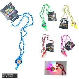 192 Bulk New Year Necklace - Light Up Whistle