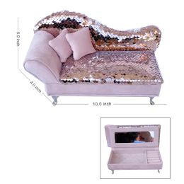 12 Bulk Jewelry Box - Rose Gold Sofa Jewlery Box A47 10"x5"