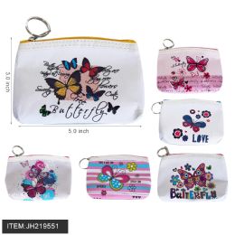480 Bulk Coin Purse - Butterfly Design 6 Styles Mix